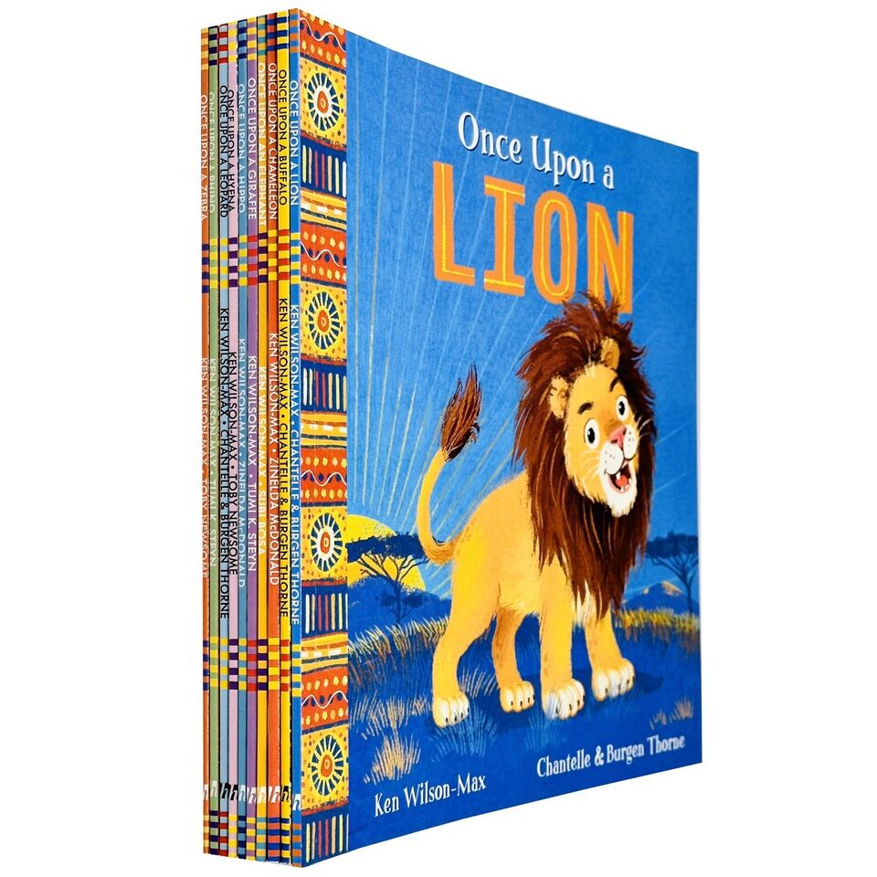 African Stories 10 Books Collection Set by Ken Wilson-Max - paperback covers including Once Upon a Zebra, Rhino, Leopard and Hyena, ages 3-6