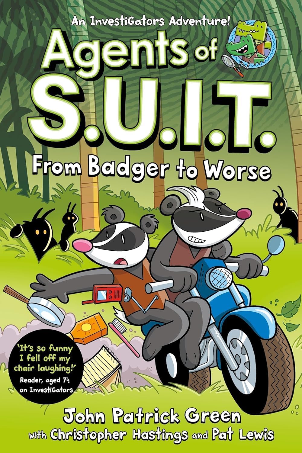 Agents of S.U.I.T. paperback book 1 cover by John Patrick Green, graphic novel for ages 7-11