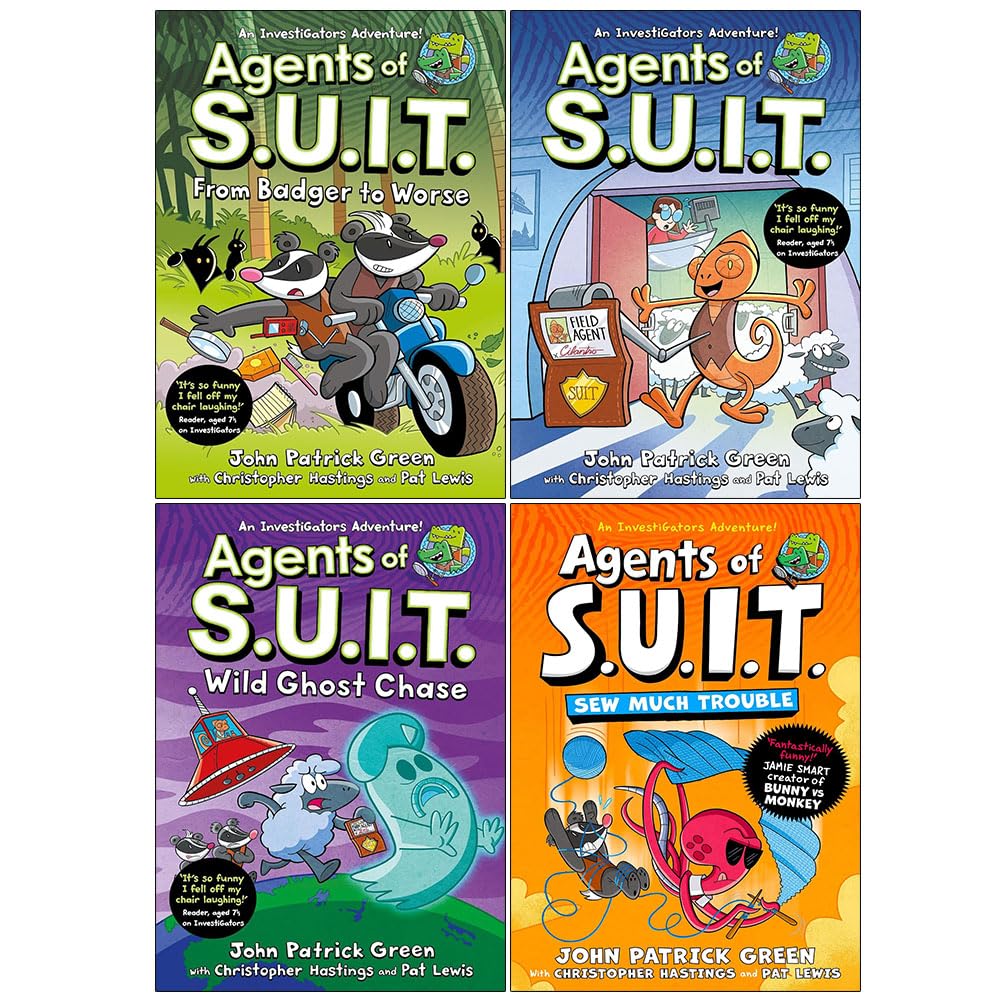 Agents of S.U.I.T. Series 1-4 Books Collection Set by John Patrick Green - paperback graphic novels for ages 7-11