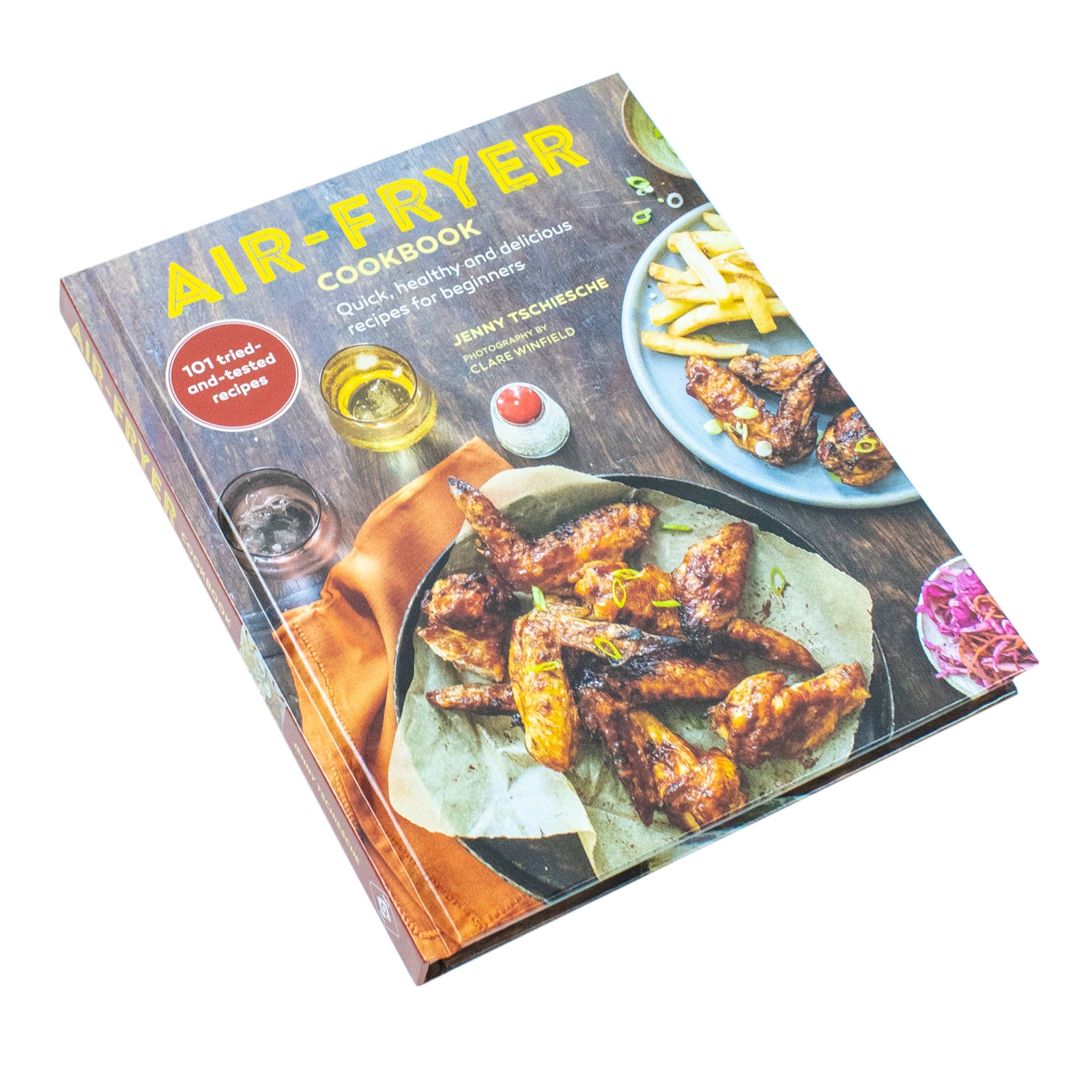 Air-Fryer Cookbook by Jenny Tschiesche inside page featuring air fryer recipe layout