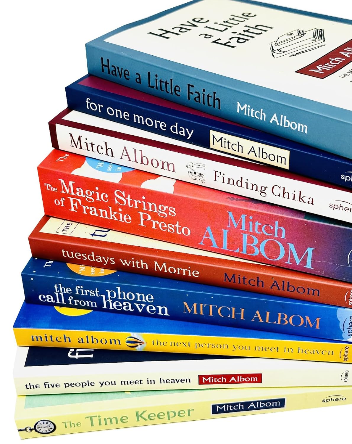 Mitch Albom Collection 9 Books Set (Have A Little Faith, For One More Day, Finding Chika,Magic Strings of Frankie Presto, Tuesdays With Morrie, First Phone Call From Heaven, The Time Keeper & More) - Lets Buy Books