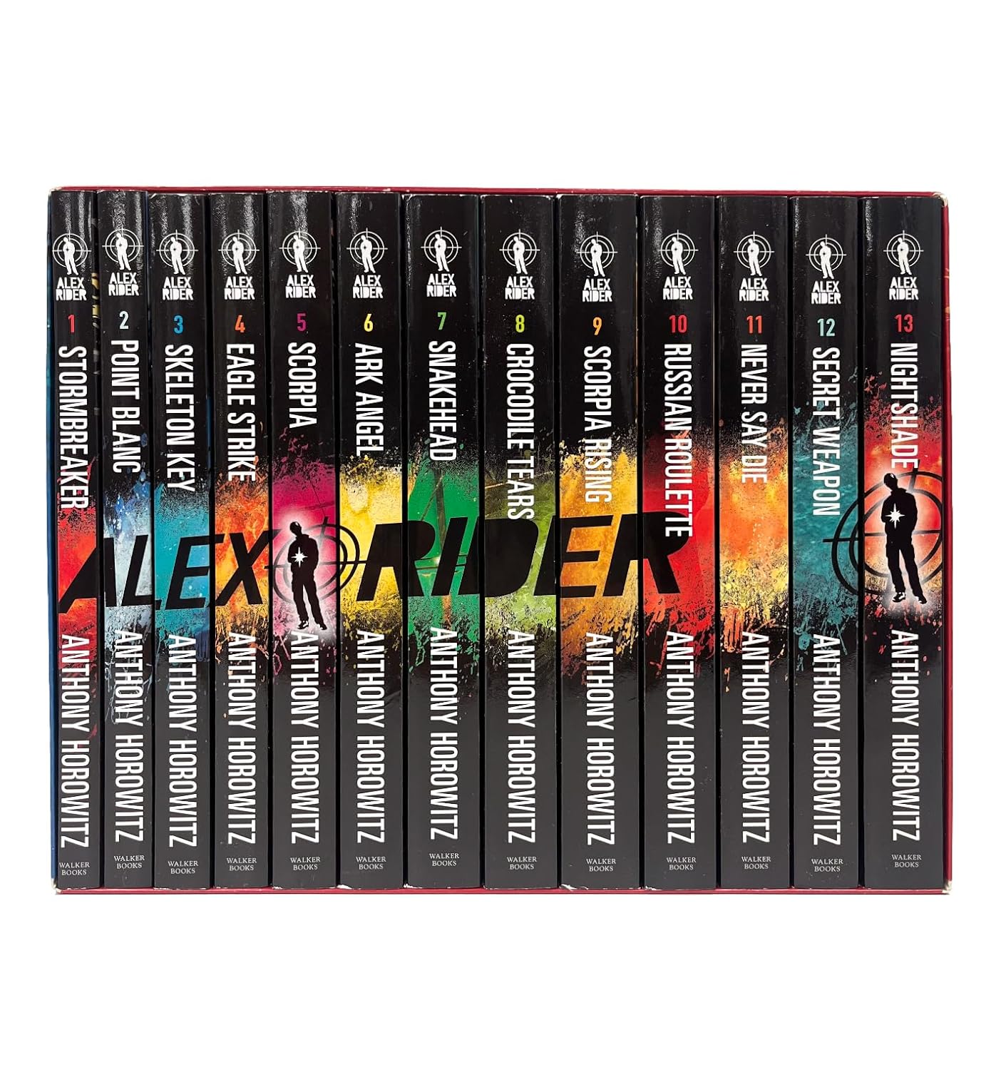 Alex Rider Series 13 Books Collection Set by Anthony Horowitz - complete paperback YA spy thriller set including Stormbreaker, Point Blanc, Scorpia and more, ages 9-14