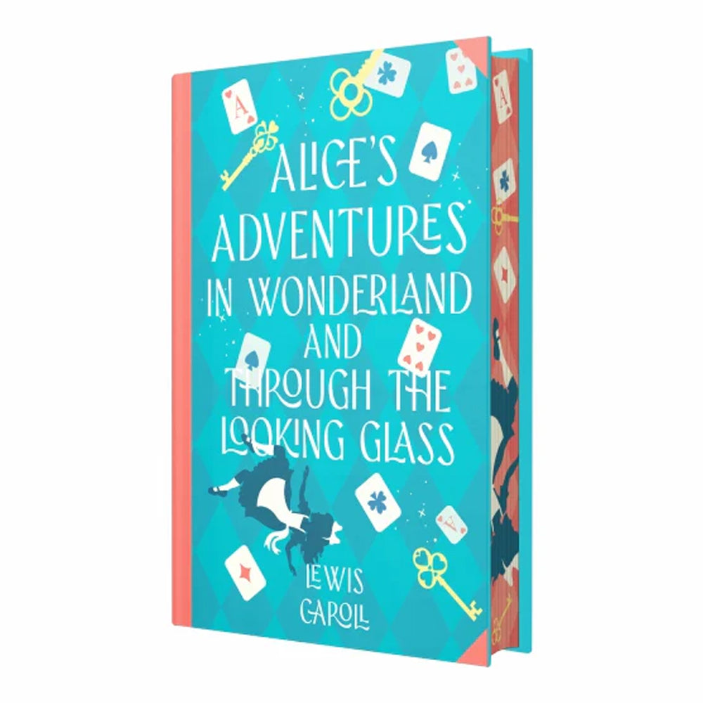 Close-up of sprayed edge pages on the Lewis Carroll Alice's Adventures in Wonderland & Through the Looking-Glass hardback
