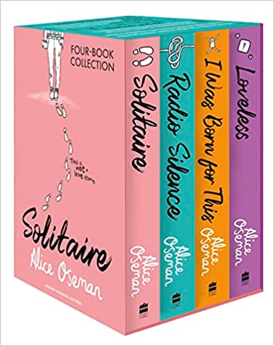 Alice Oseman Four-Book Box Set paperback collection featuring Solitaire, Radio Silence, I Was Born For This and Loveless - YA fiction ages 12+