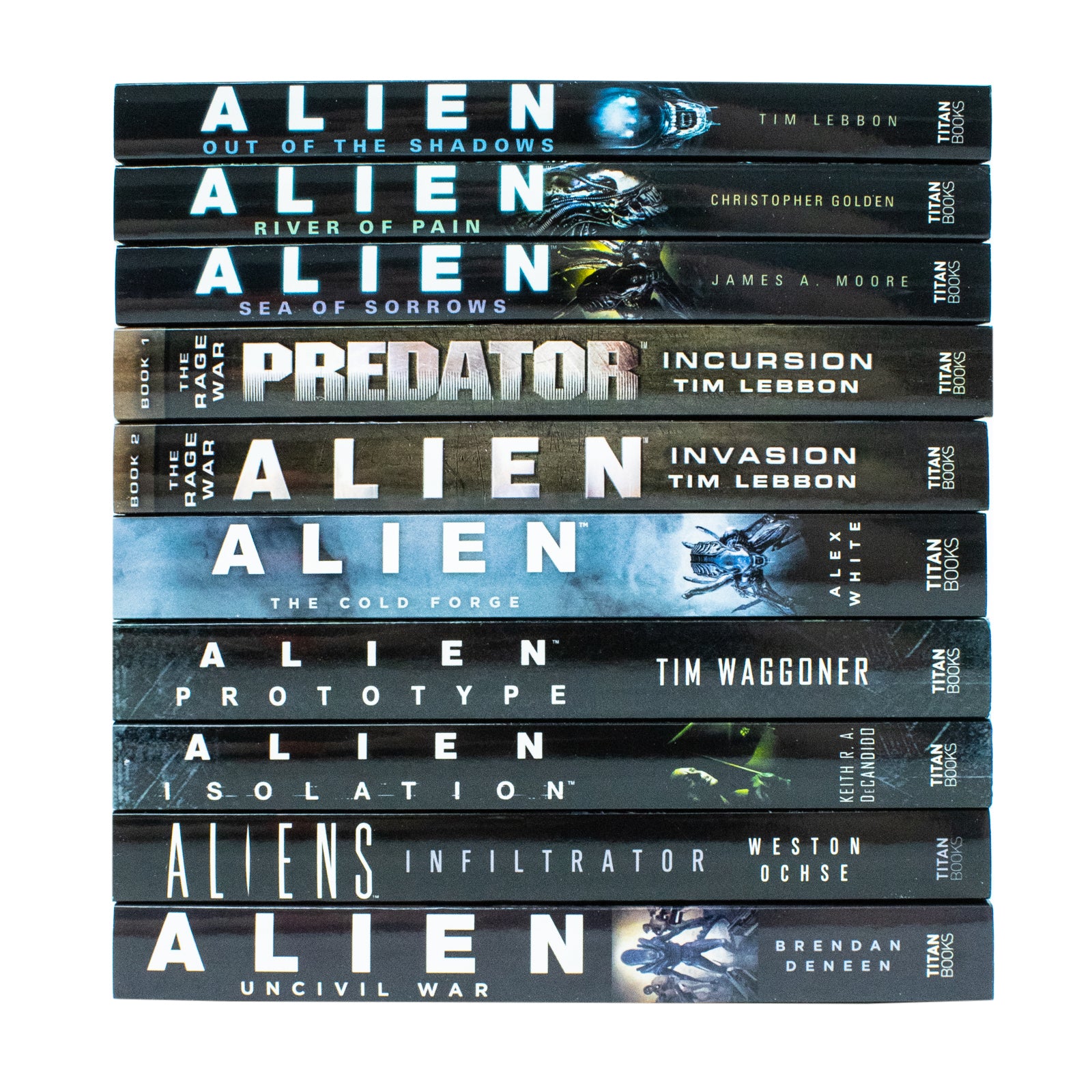 Alien Series 10 Books Collection Set - Titan Books paperback sci-fi horror boxed set front cover view