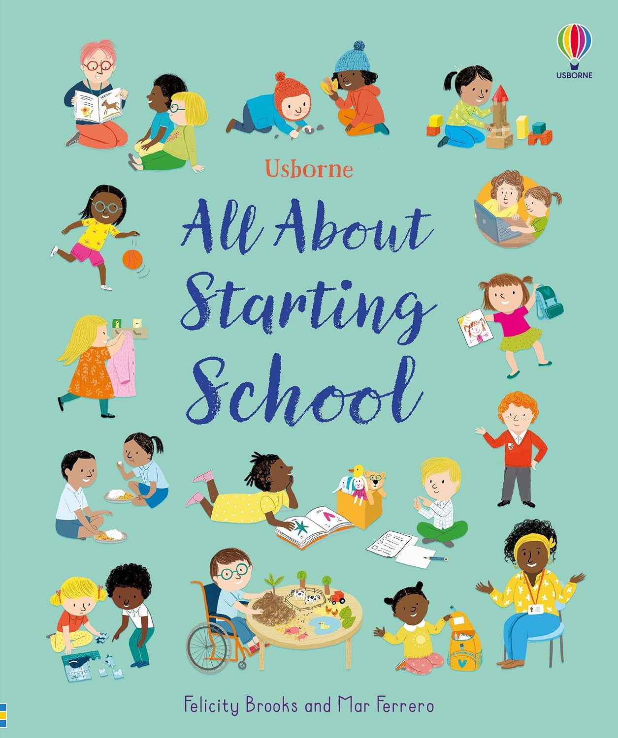 All About Starting School by Felicity Brooks - Usborne hardback front cover for ages 3-6