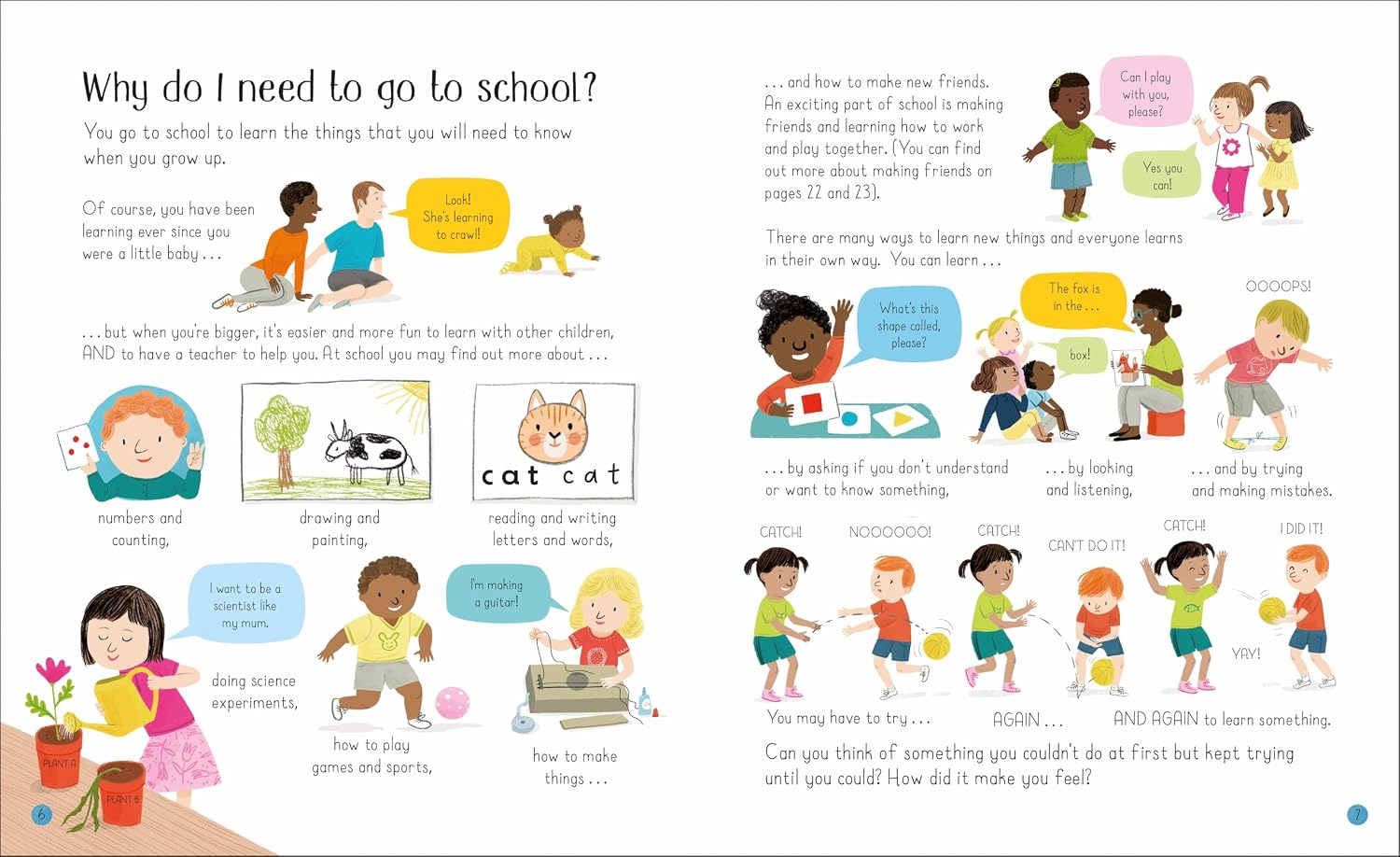 All About Starting School by Felicity Brooks - illustrated inside pages showing classroom scene