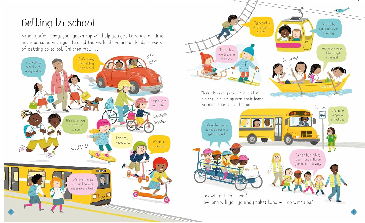 All About Starting School by Felicity Brooks - illustrated inside pages with tips for grown-ups