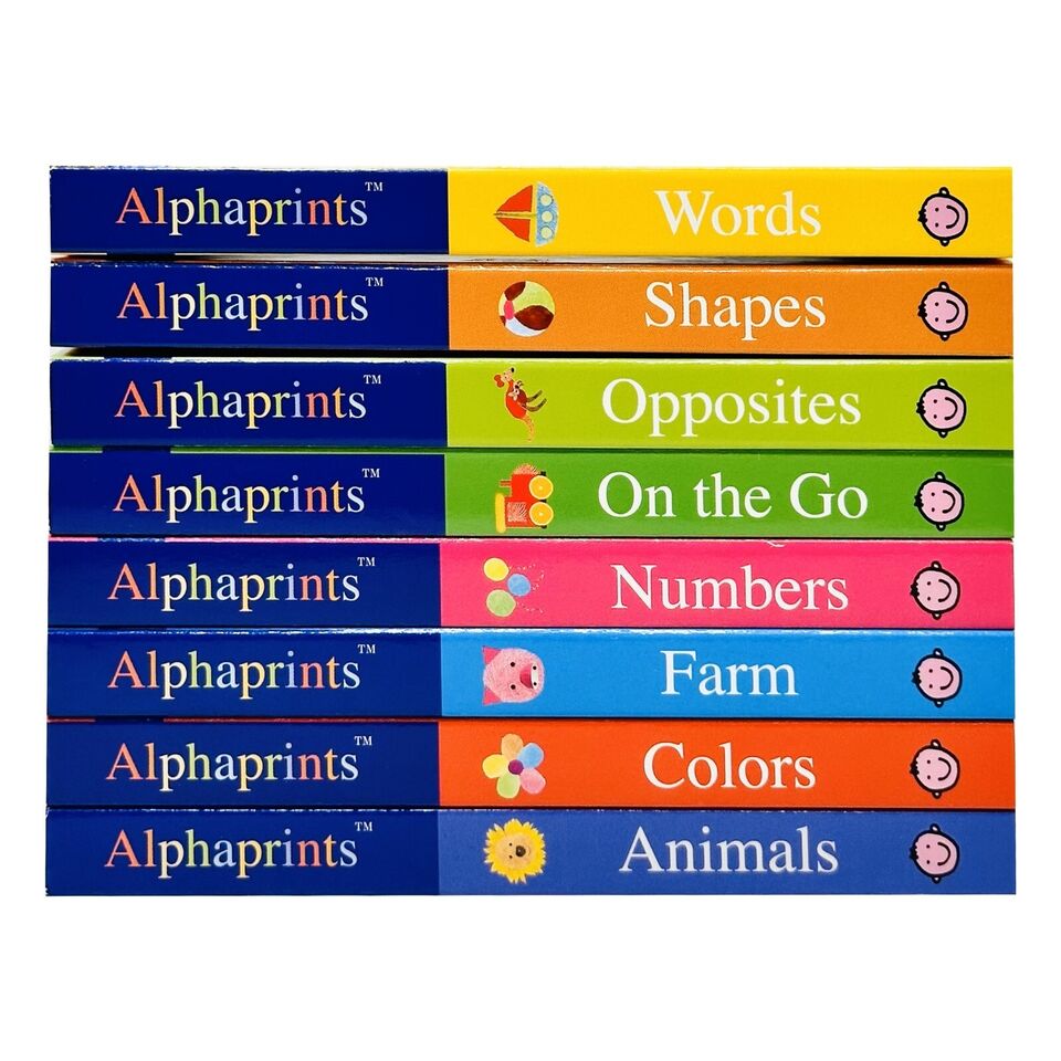Alphaprints Library 8 board book box set packaging by Roger Priddy Priddy Books