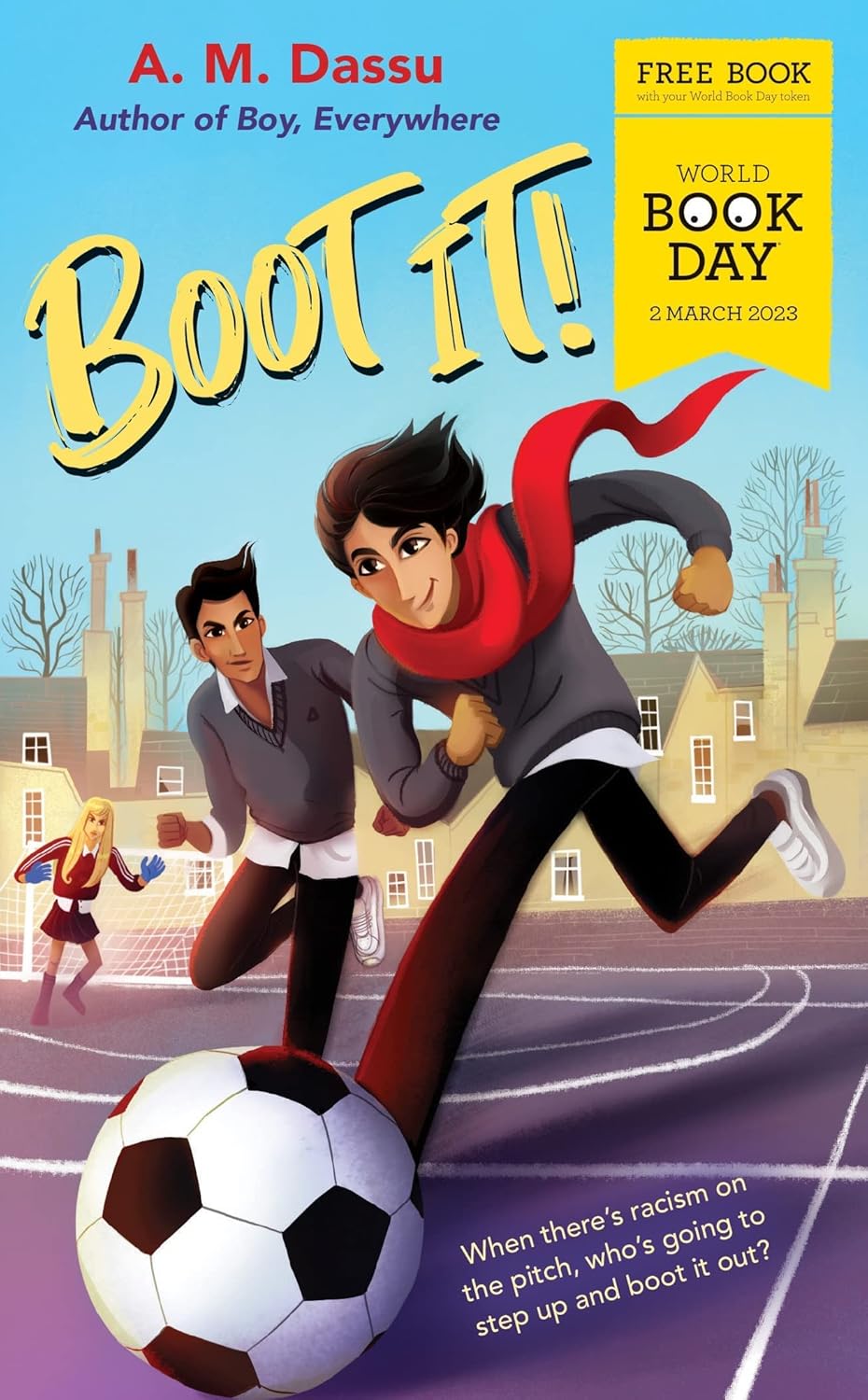 A.M. Dassu book covers - Boy Everywhere, Fight Back and Boot It World Book Day paperback set