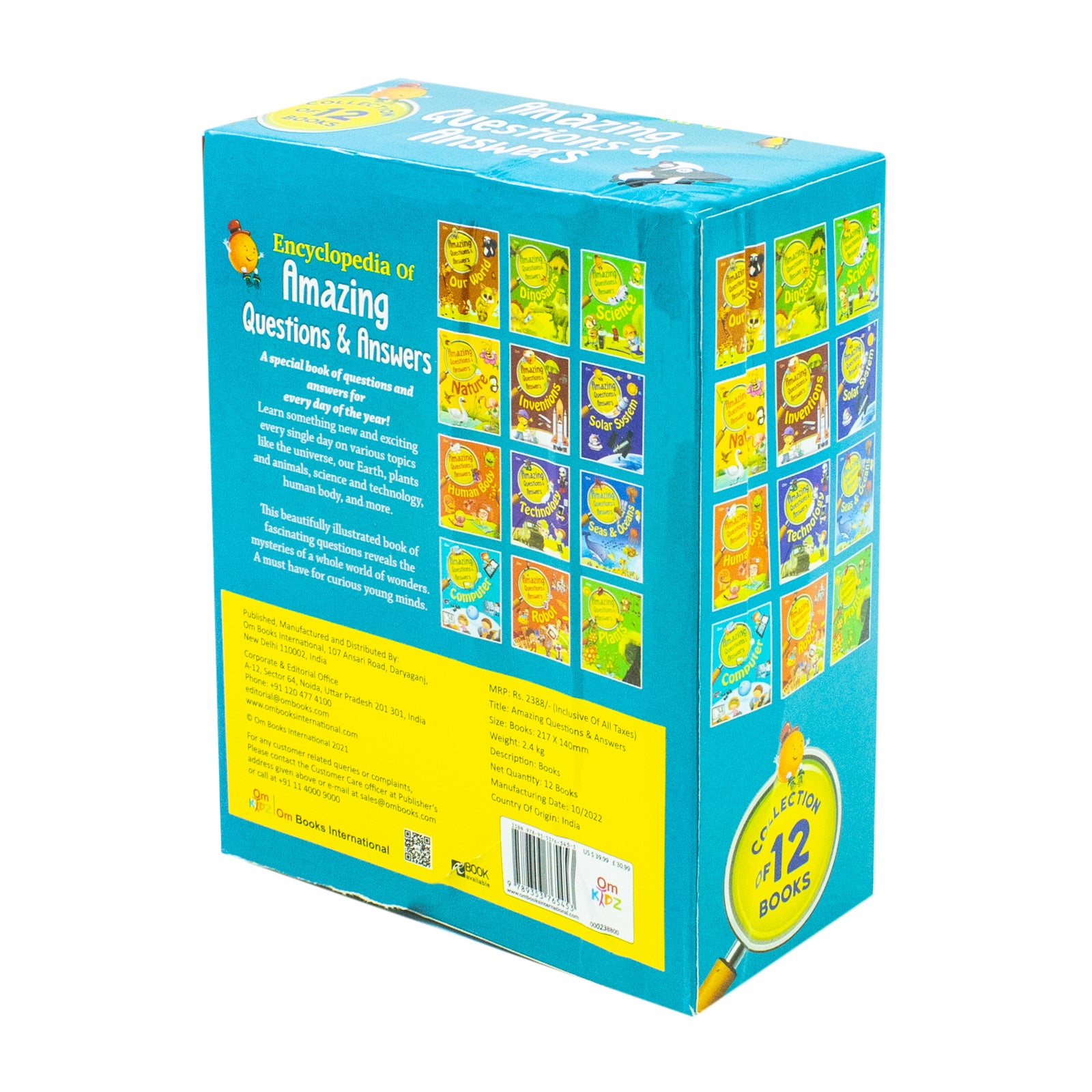 Encyclopedia of Amazing Questions & Answers 12 Books Collection Set by Om Books Editorial Team - Paperback Ages 6+ - Solar System, Dinosaurs, Inventions & More