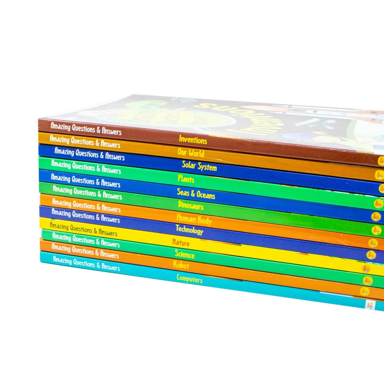 Encyclopedia of Amazing Questions & Answers 12 Books Collection Set by Om Books Editorial Team - Paperback Ages 6+ - Solar System, Dinosaurs, Inventions & More