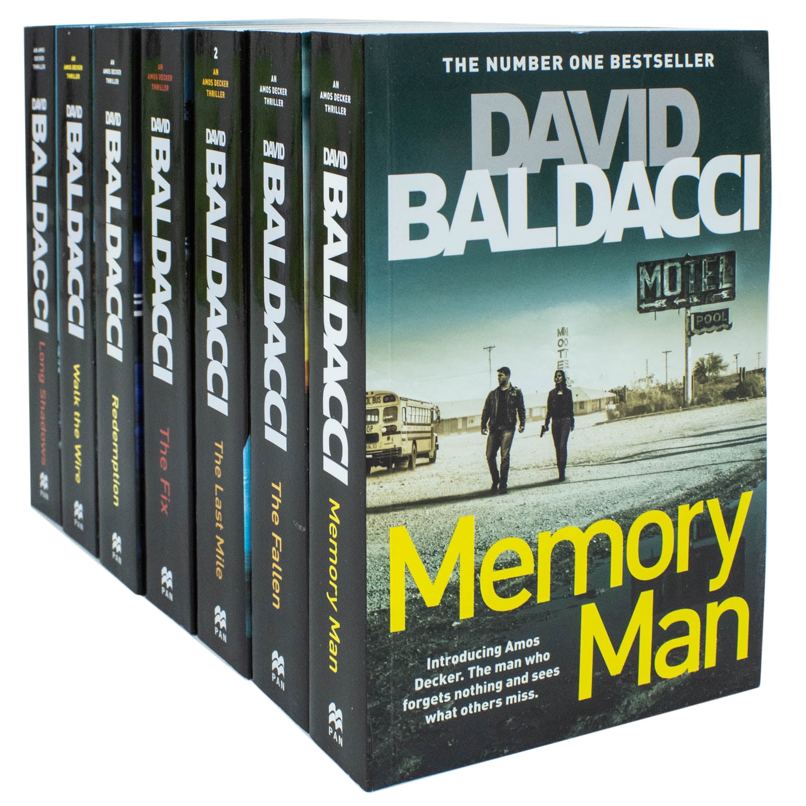 Amos Decker Series Books 1-7 Collection Set by David Baldacci - Paperback crime thriller box set including Memory Man, The Last Mile and The Fix