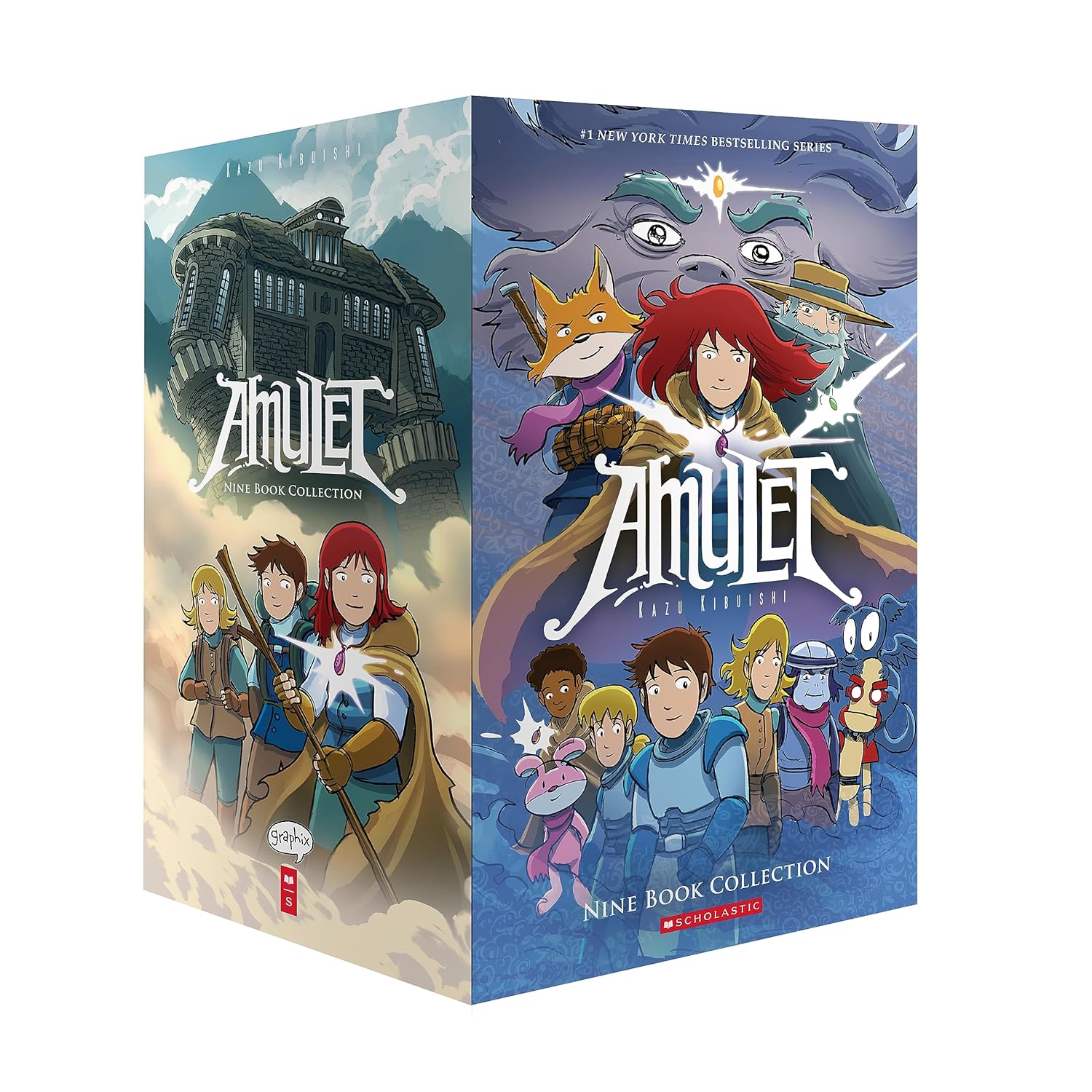 Amulet Books 1-9 by Kazu Kibuishi - all nine paperback graphic novels in the complete Stonekeeper series box set