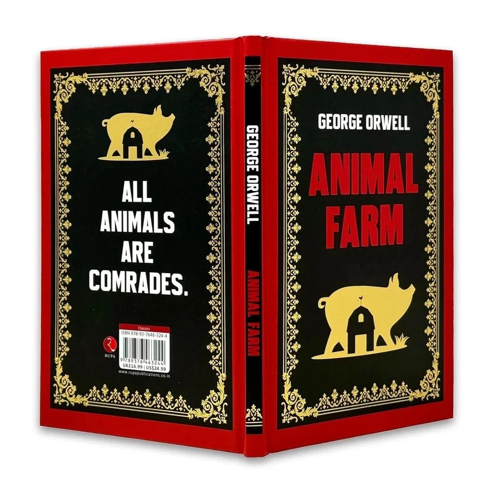 Back cover of Animal Farm deluxe hardback edition by George Orwell