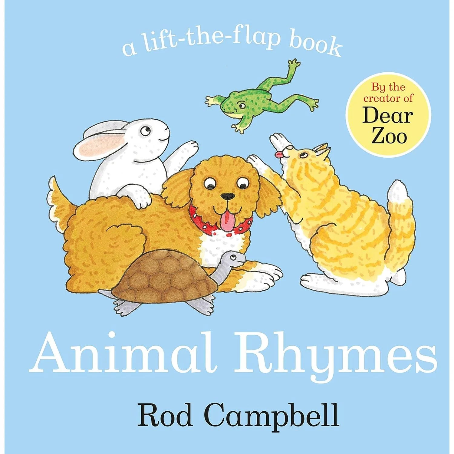 Animal Rhymes lift-the-flap board book by Rod Campbell, ages 1-3, front cover
