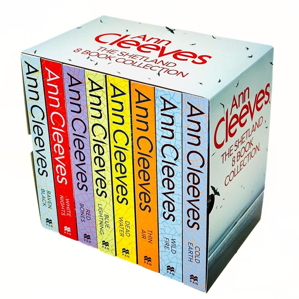 Ann Cleeves Shetland Series 8 Books Collection Set - paperback covers, Blue Lightning, Red Bones, Dead Water, Thin Air