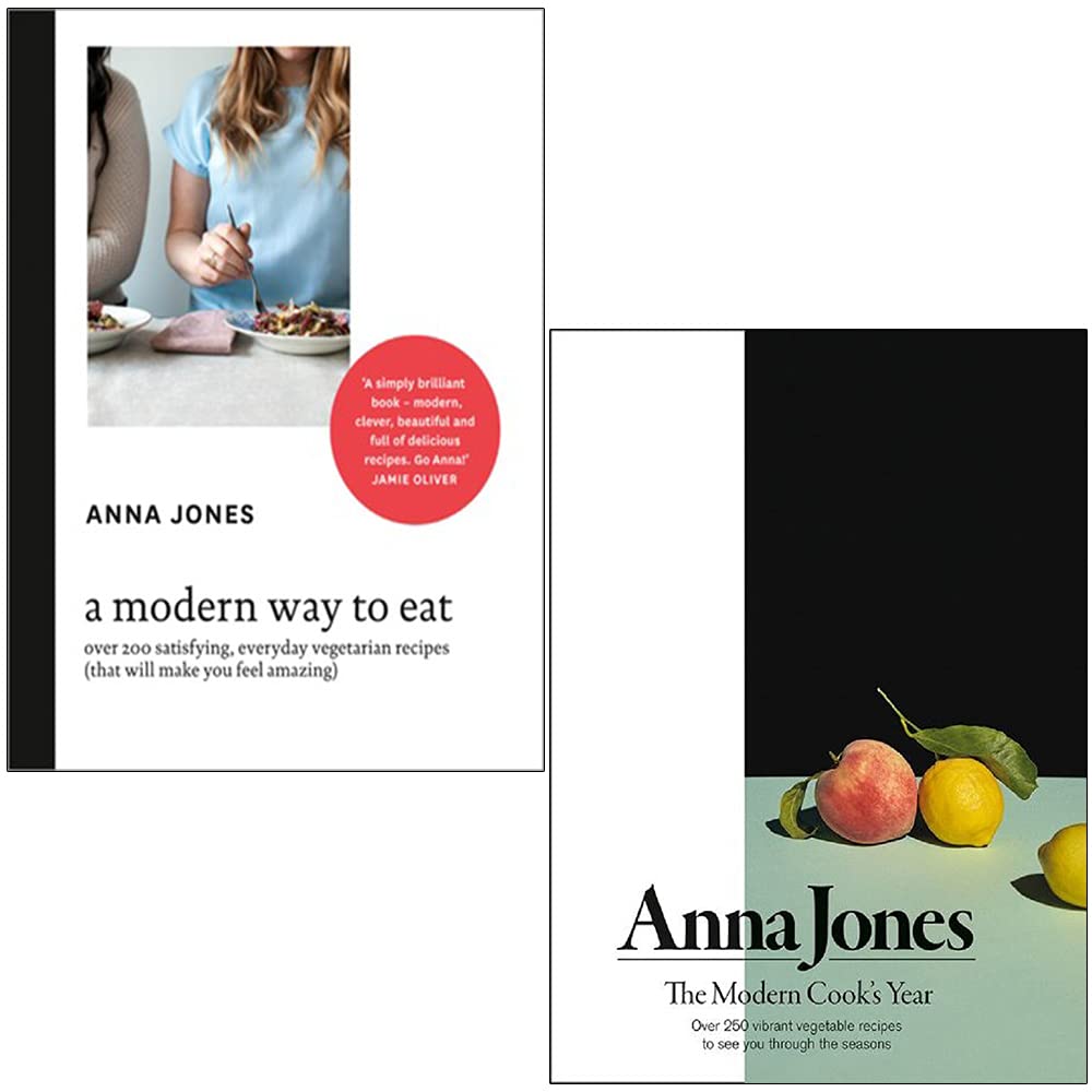 A Modern Way to Eat and The Modern Cook's Year by Anna Jones - 2 book hardback vegetarian cookbook set front covers