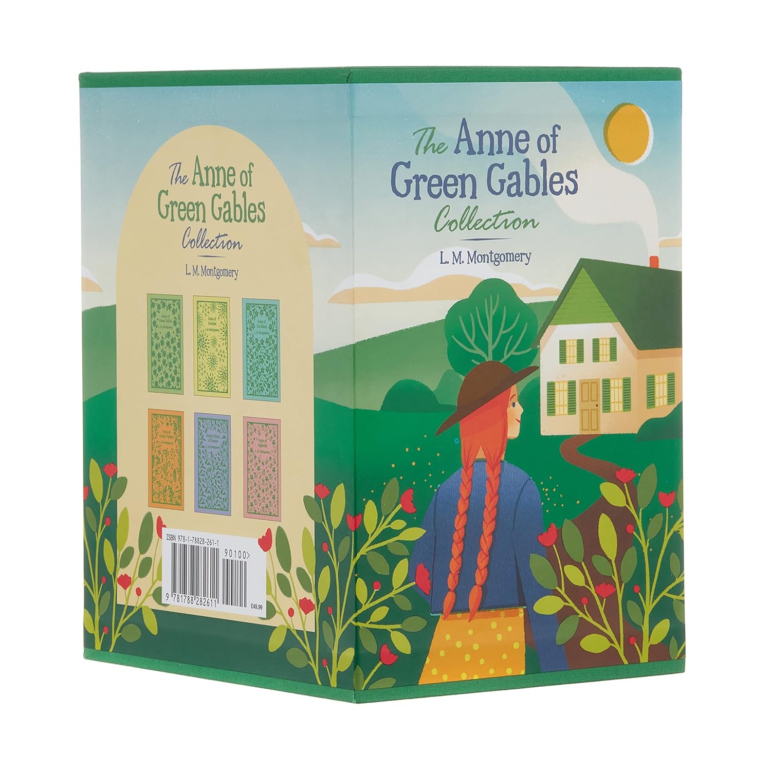 Anne of Green Gables 6 book hardcover set spines showing embossed cloth covers