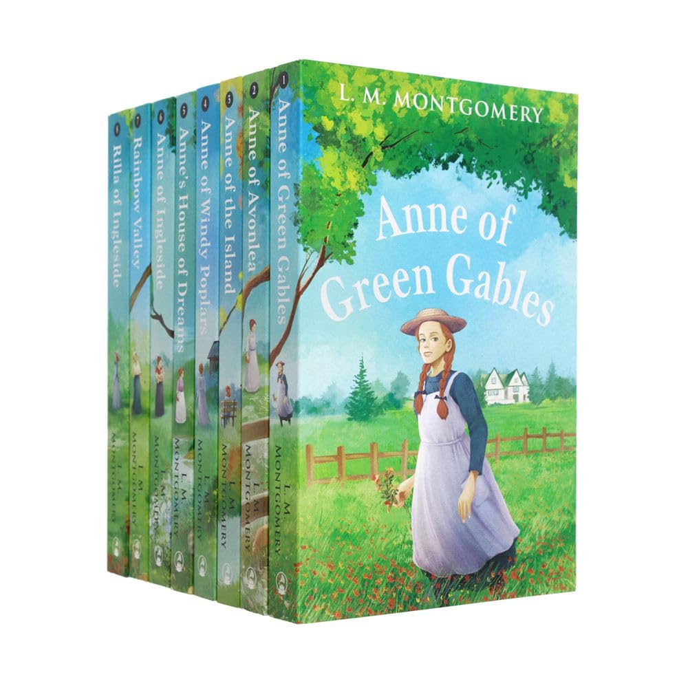 Anne of Green Gables 8 Book Paperback Set by L. M. Montgomery - book spines showing all titles