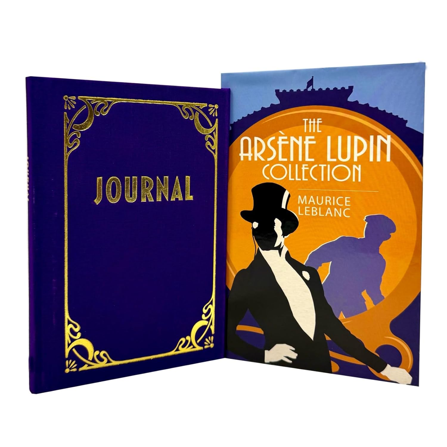 Close up of Arsène Lupin hardback book covers by Maurice Leblanc, gentleman thief classic fiction set