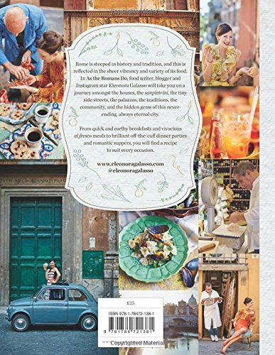 As the Romans Do by Eleonora Galasso - hardback Roman cookbook back cover and details