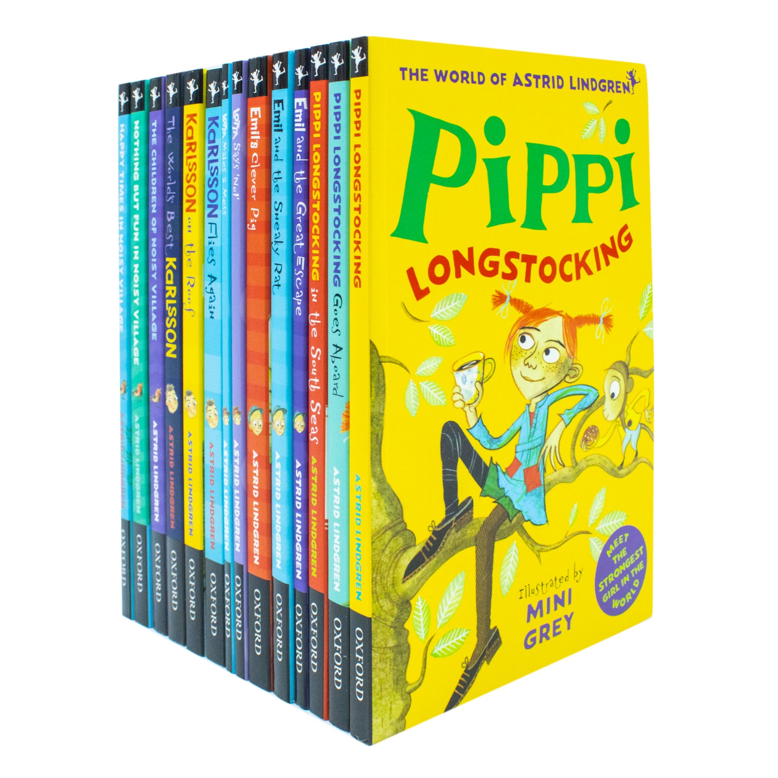 Astrid Lindgren Collection 14 Books Set - Pippi Longstocking, Emil, Karlsson and Noisy Village paperback books for ages 5-9