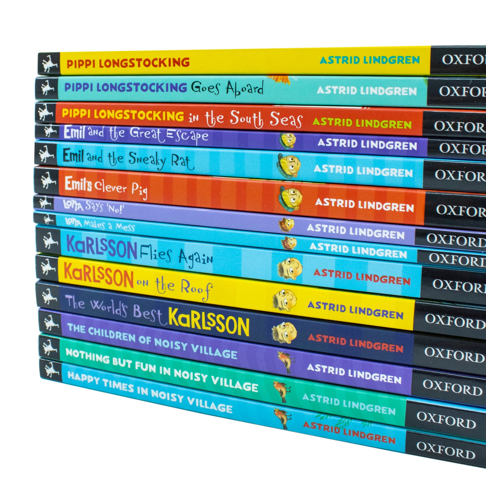 Astrid Lindgren Collection paperback book set spines showing all 14 titles for ages 5-9