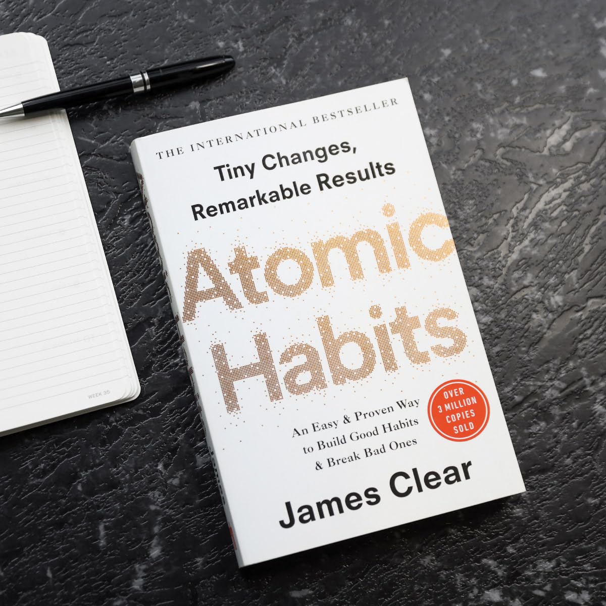 Atomic Habits by James Clear - Paperback spine and edge view