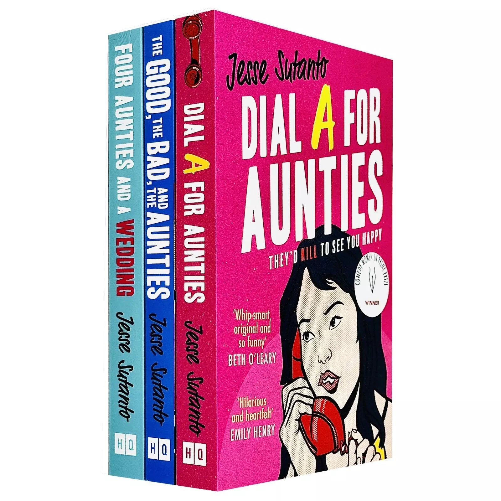 Aunties Series 3 Books Collection Set by Jesse Q. Sutanto - Paperback - Dial A For Aunties, Four Aunties and a Wedding