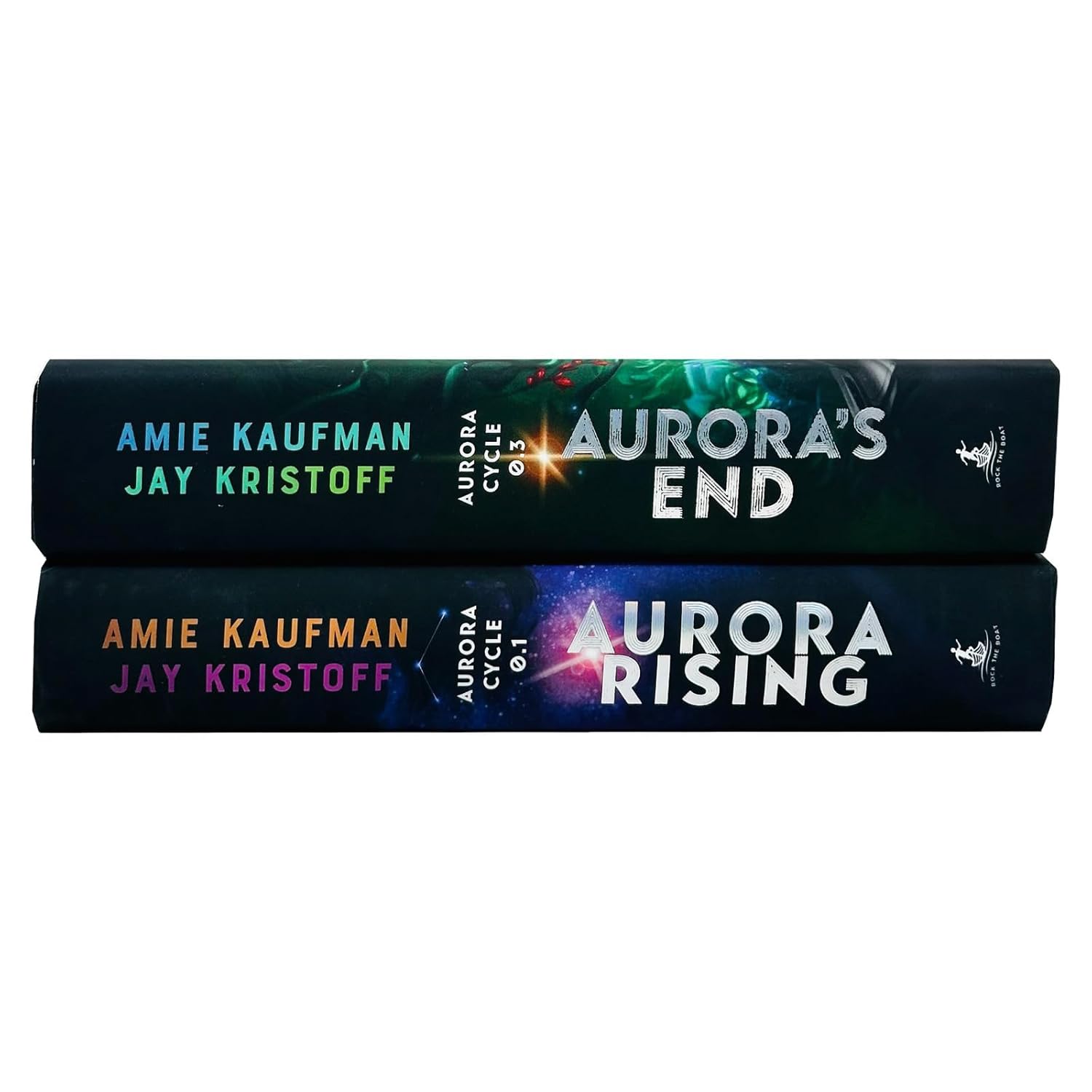 The Aurora Cycle 2 Books Collection Set spines - Aurora Rising and Aurora's End paperback young adult sci-fi