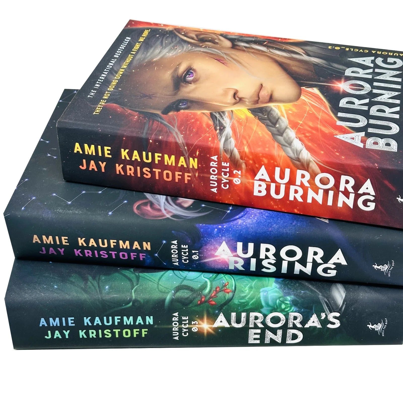 The Aurora Cycle 3 Books Collection Set covers - Aurora Rising, Aurora Burning and Aurora's End paperback YA sci-fi trilogy