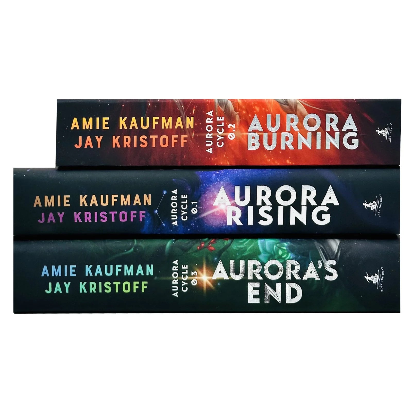 The Aurora Cycle Series 3 Books Collection Set spines - Amie Kaufman & Jay Kristoff YA paperback space opera trilogy