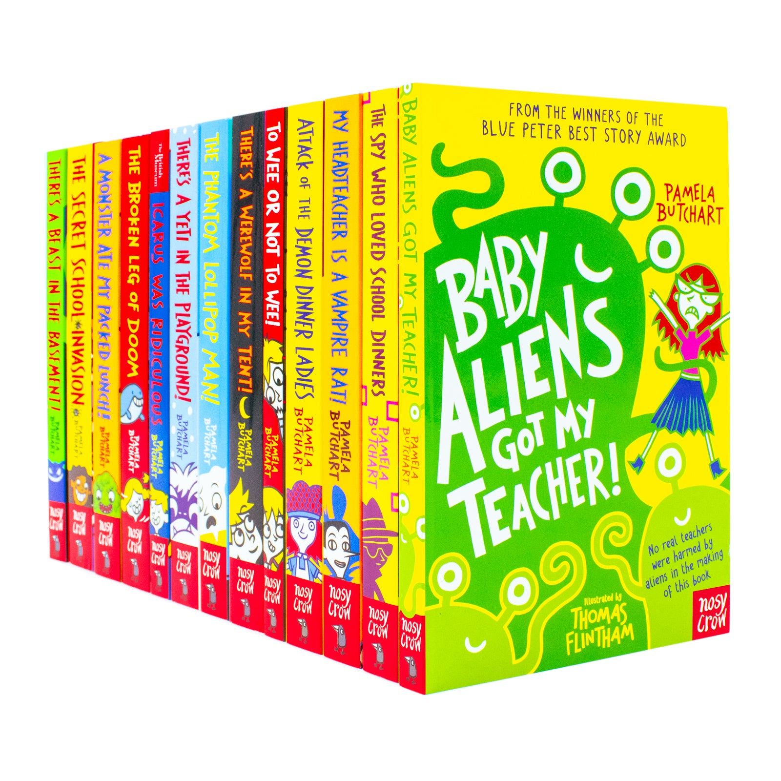 Baby Aliens 13 Books Collection Set by Pamela Butchart - paperback covers including The Spy Who Loved School Dinners and My Headteacher is a Vampire Rat - Ages 7-9