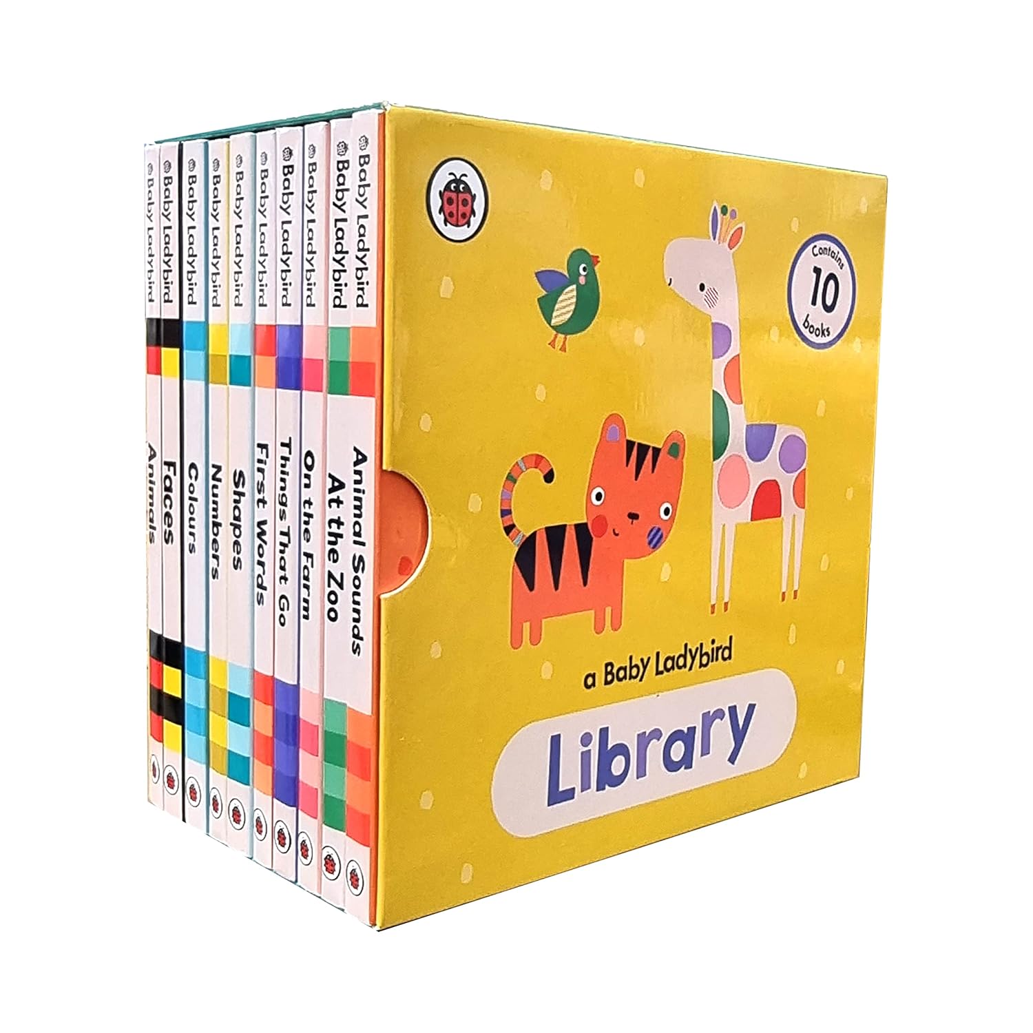 A Baby Ladybird Library 10 Books Collection Set - board book set for ages 0-5 featuring Animals, Faces, Colours and more