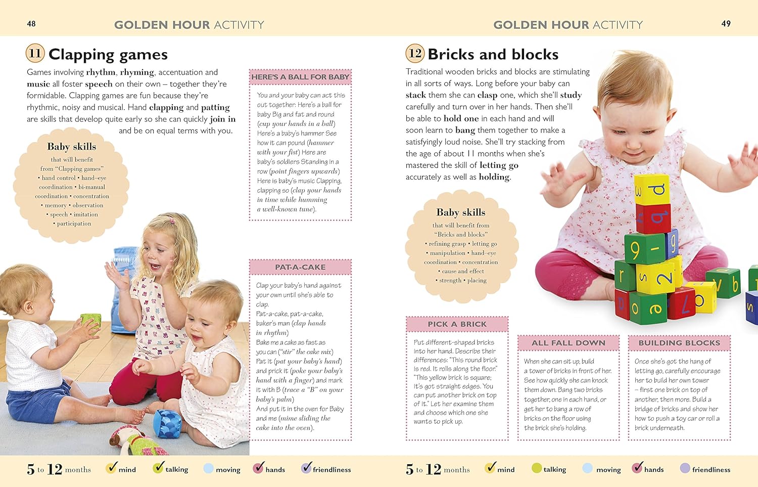 Baby's First Skills by Dr Miriam Stoppard - inside pages showing Baby Skill Map and activities