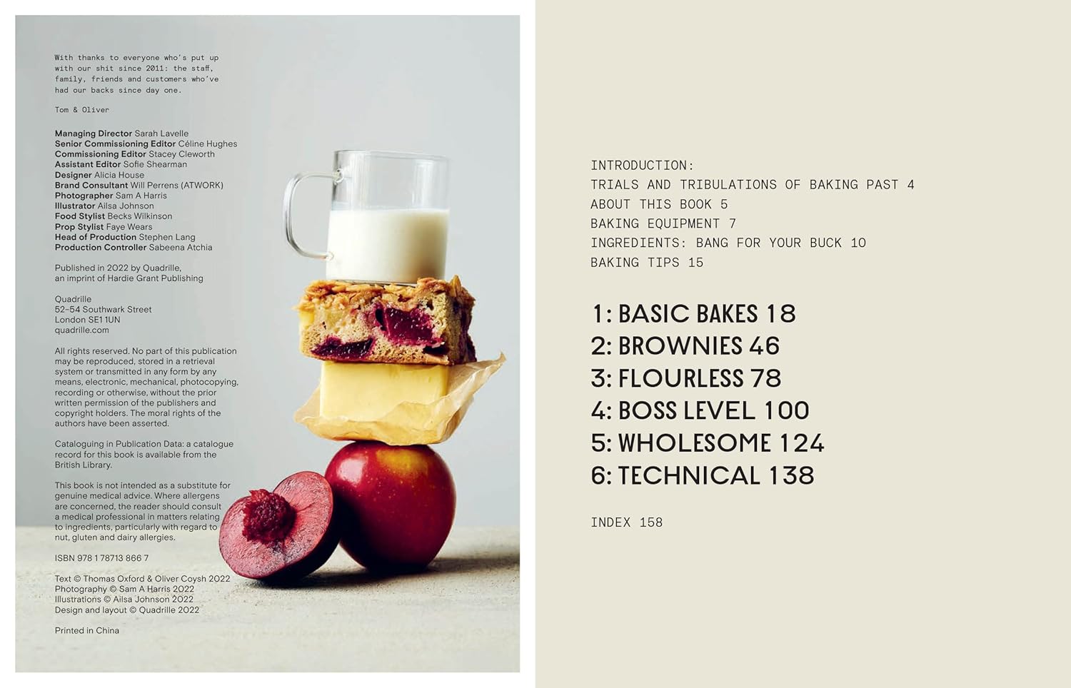 Bake It. Slice It. Eat It. by The Exploding Bakery - hardback cookbook inside pages showing one-tin baking recipes