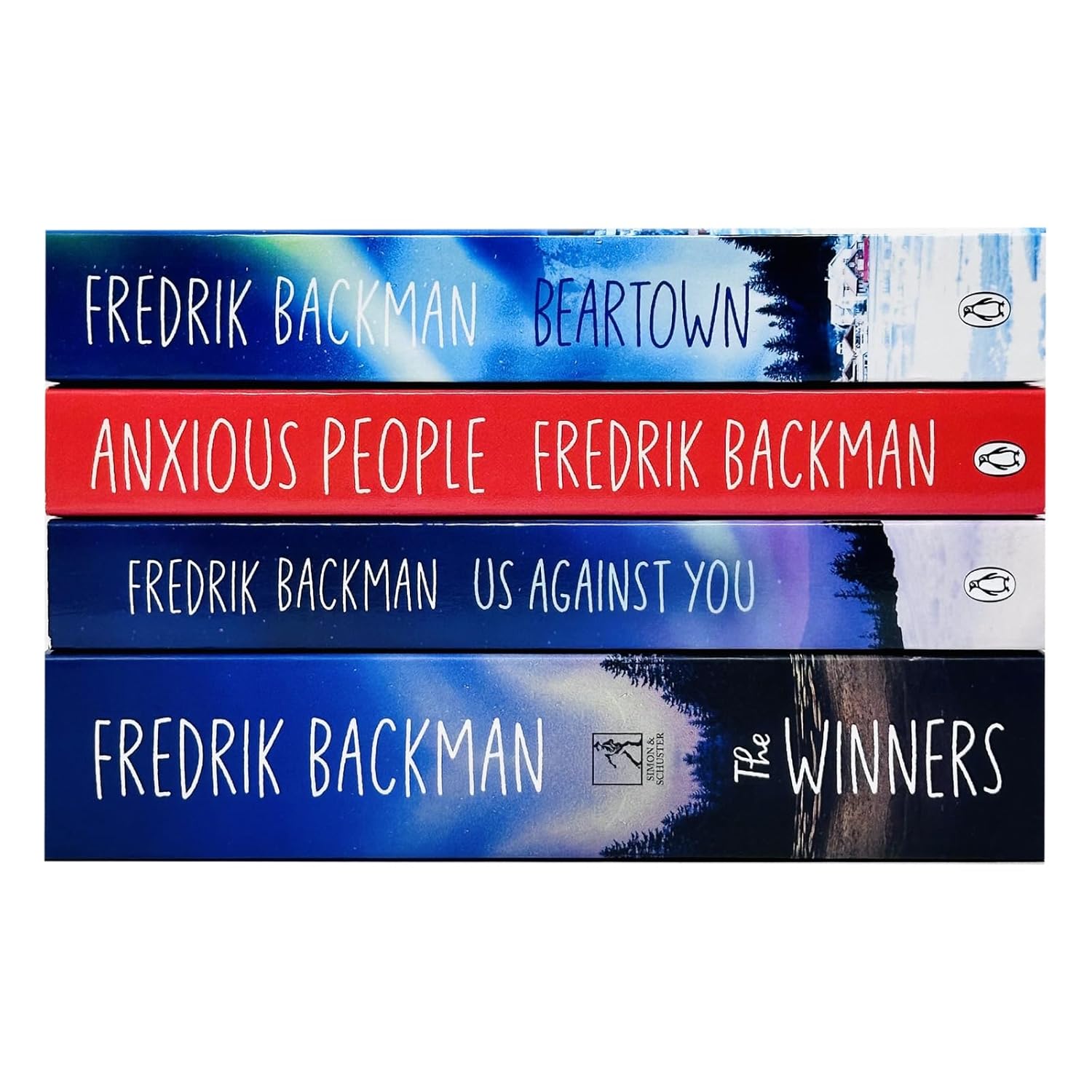 Fredrik Backman Beartown Trilogy and Anxious People paperback book set - contemporary fiction collection