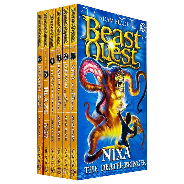 Beast Quest Series 4 Collection 6 Books Set (Books 19-24) by Adam Blade - Paperback - Ages 7-9 - includes Nixa, Equinus, Rashouk, Luna, Blaze and Stealth the Ghost Panther