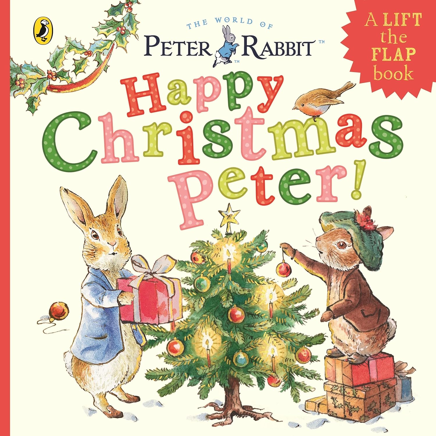 A Christmas Wish board book from the Peter Rabbit Christmas 3 book set by Beatrix Potter, ages 0-5