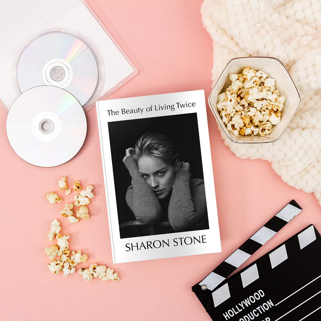 The Beauty of Living Twice by Sharon Stone - hardback memoir back cover with praise quotes