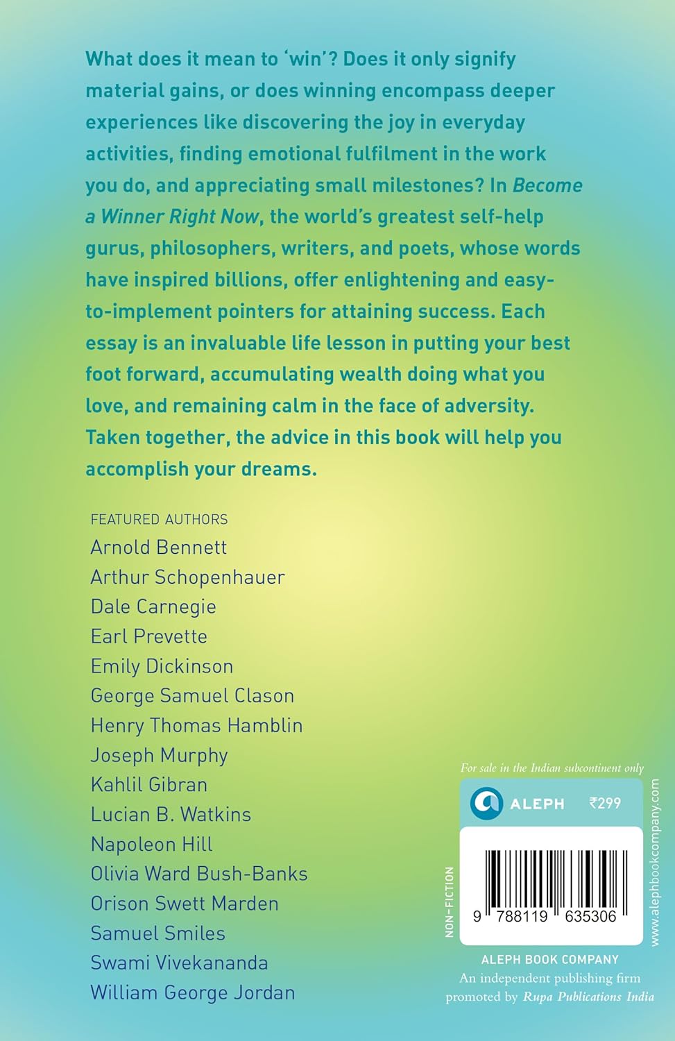 Become a Winner Right Now: A Masterclass from the Supergurus - paperback back cover with blurb