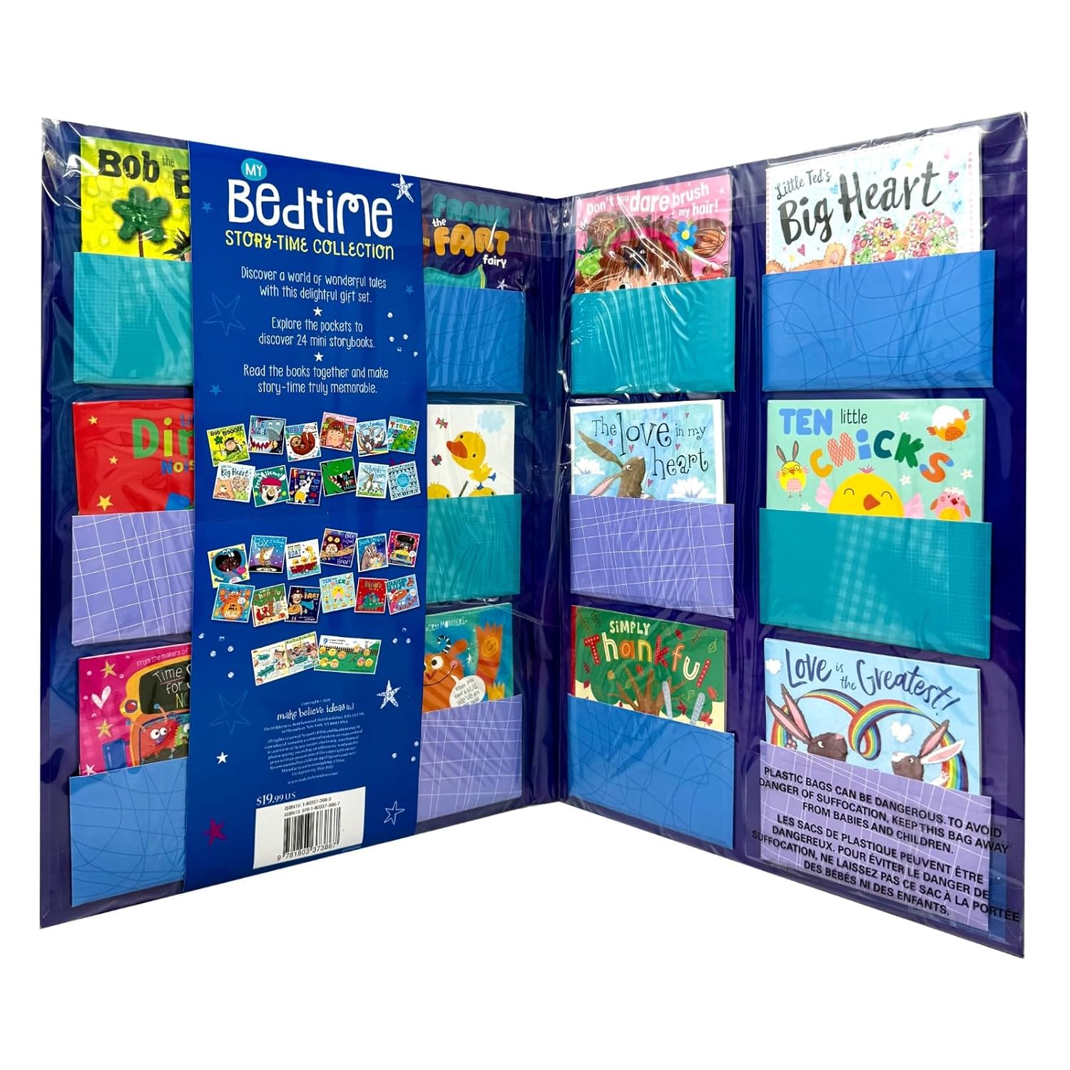 Bedtime Stories 24 Books Collection Set for ages 3-7, paperback titles including Bob the Booger Fairy and Never Touch a T. Rex