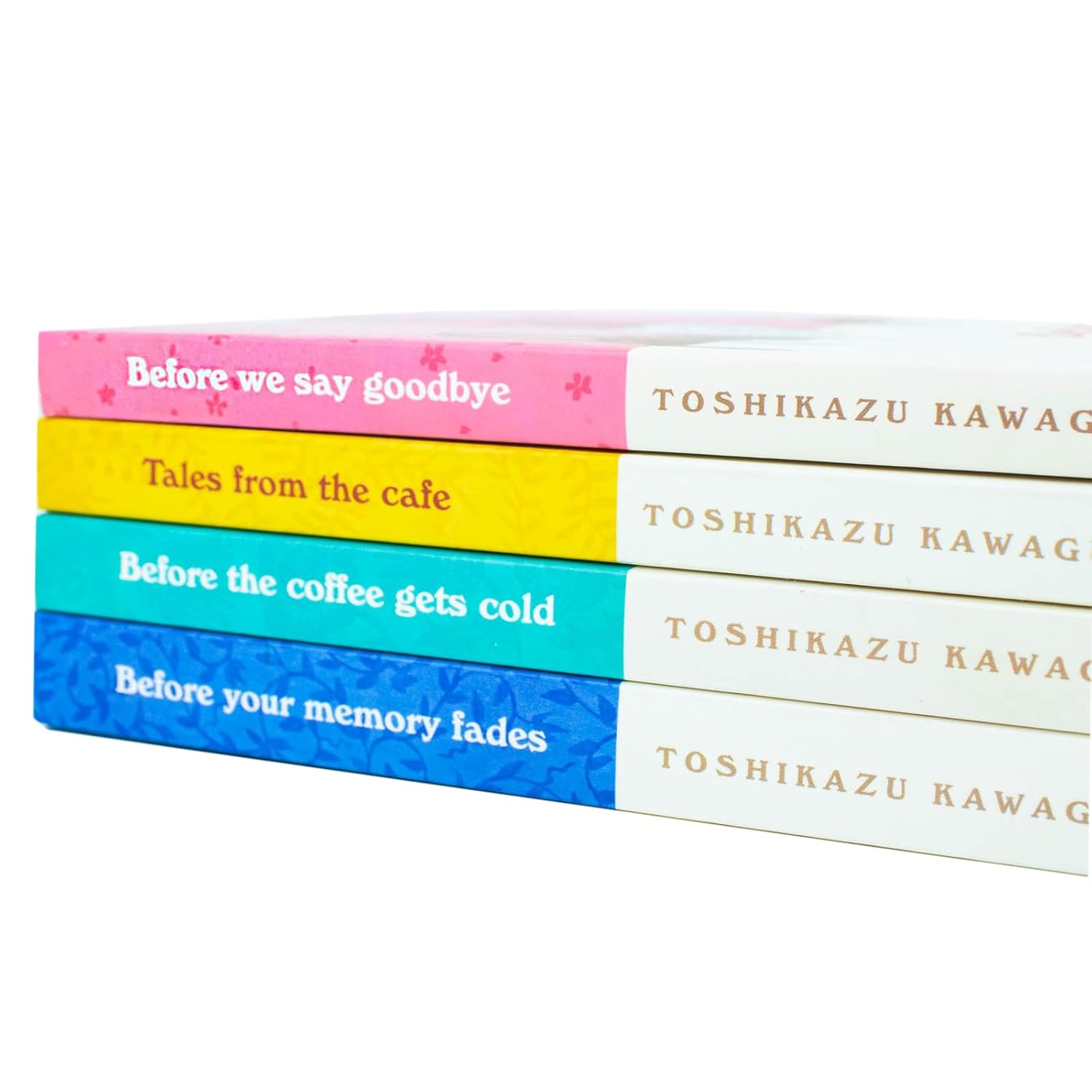 Before the Coffee Gets Cold book set spines showing all four titles by Toshikazu Kawaguchi