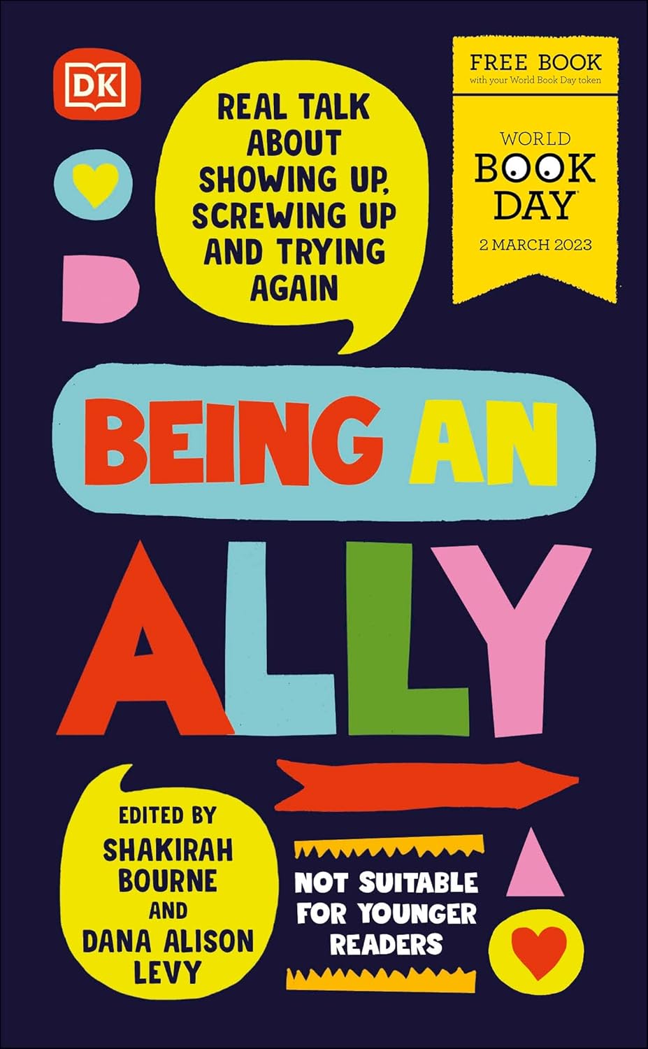 Being an Ally: World Book Day 2023 paperback back cover - YA nonfiction essay collection on allyship and growth, Ages 14-18