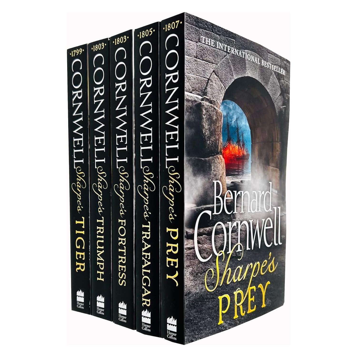 Bernard Cornwell Sharpe Series 1 to 10 - 10 Books Collection Set - Historical Fiction Paperback - full set spines