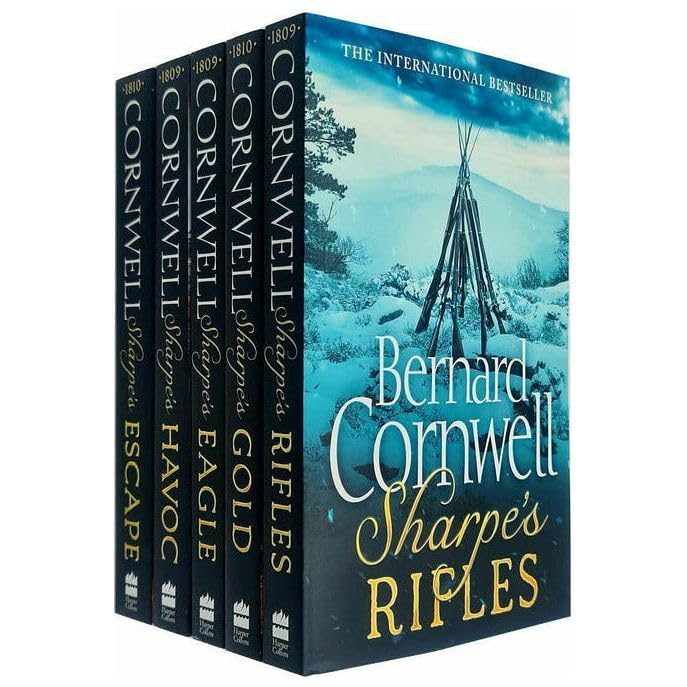 Bernard Cornwell Sharpe Series 1 to 10 - 10 Books Collection Set - Historical Fiction Paperback - stacked books