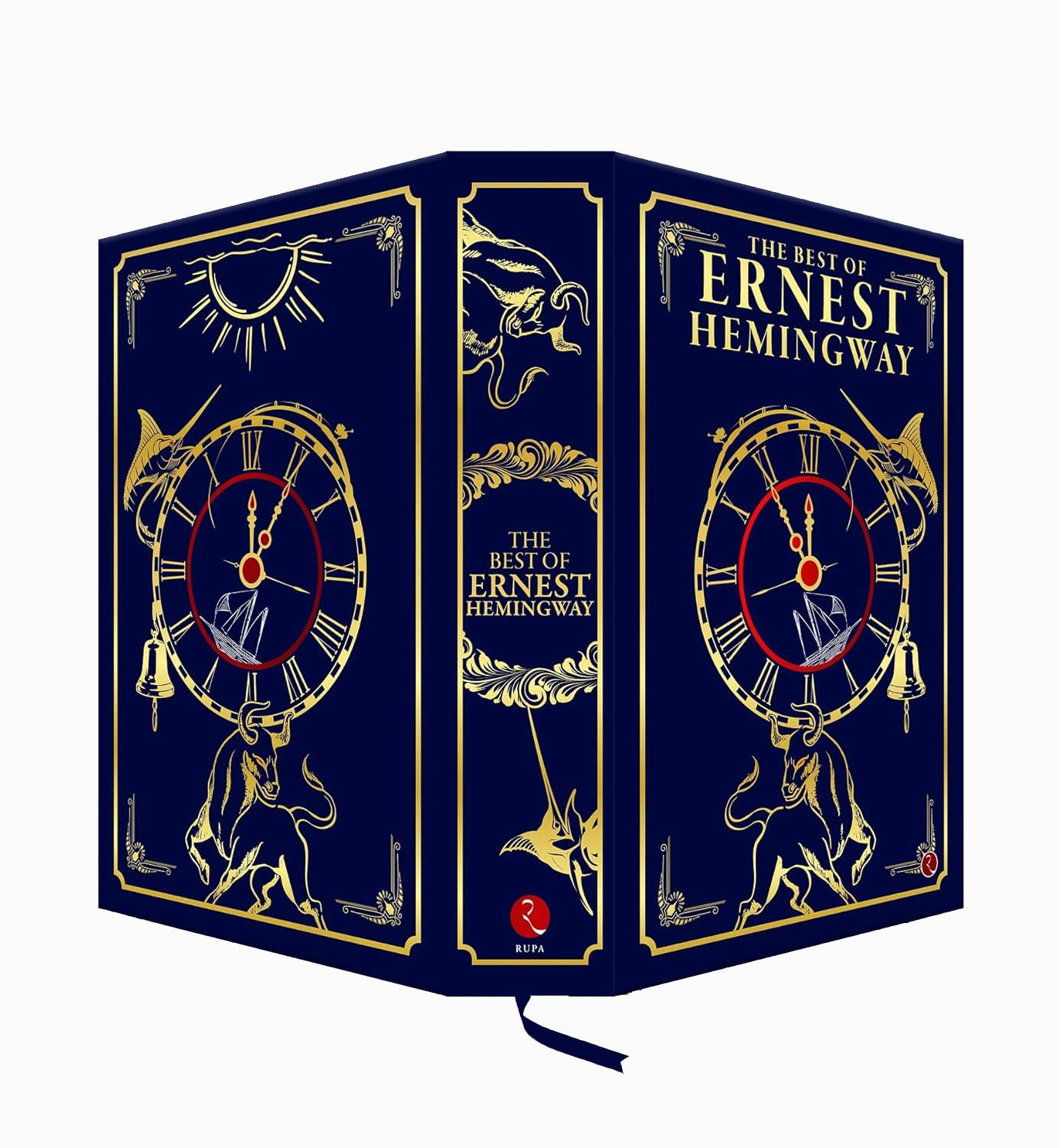 The Best of Ernest Hemingway Collection of Novels leather bound hardback spine and binding detail