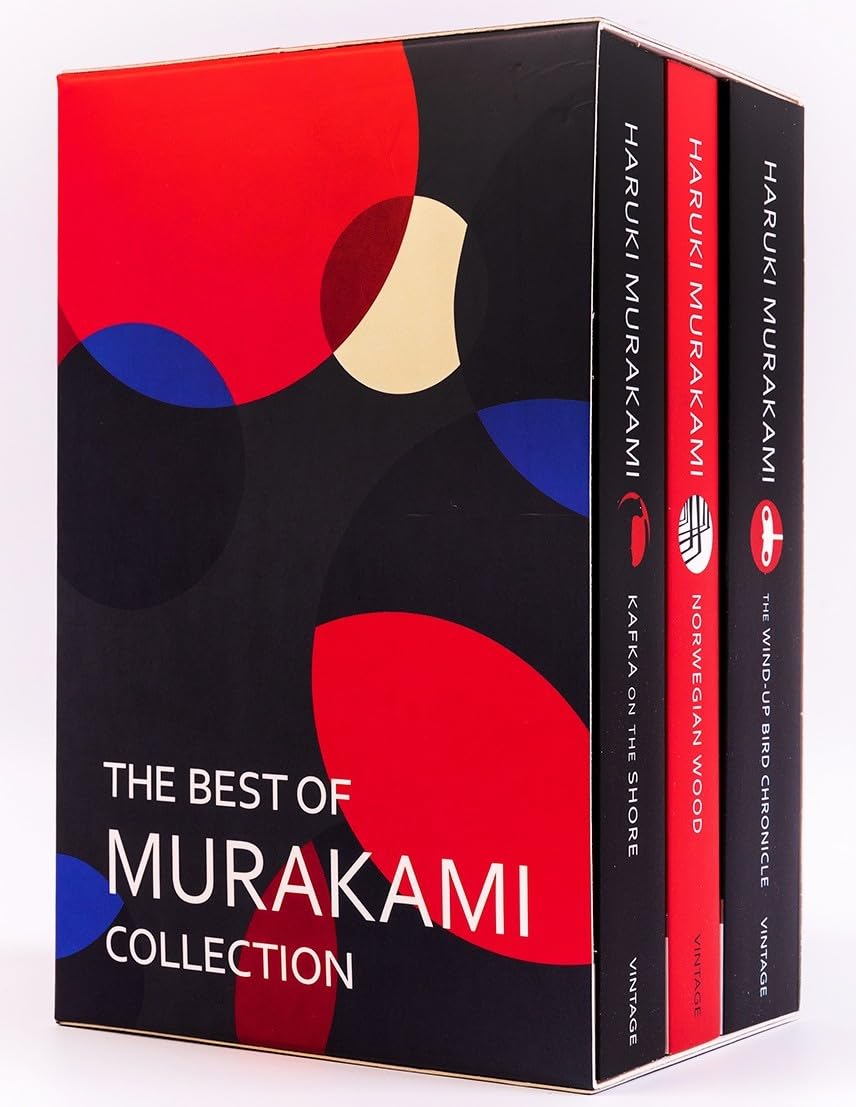 The Best of Murakami Collection 3 Books Box Set by Haruki Murakami - back cover view of paperback box set