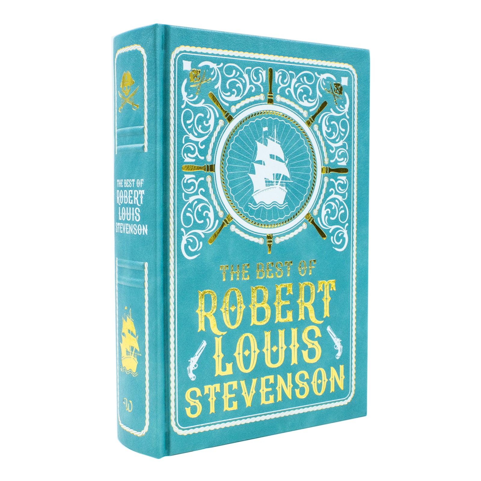 The Best of Robert Louis Stevenson leather-bound hardback anthology featuring Treasure Island, Dr Jekyll and Mr Hyde, and Kidnapped